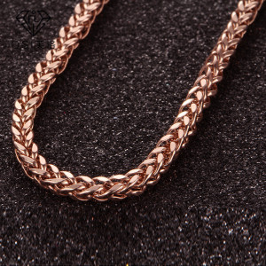 osi 芙洛珠宝俄罗斯au585紫金项链男女纯14k彩玫瑰金重工实心肖邦