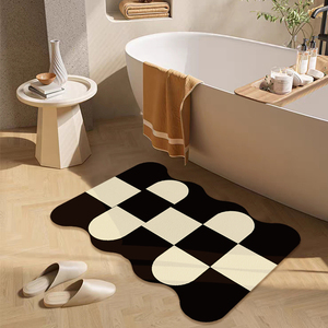 纳帕纹浴室地垫防滑卫生间门口吸水垫洗澡间脚垫子不规则高级地毯