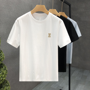 耐克运动简约纯色刺绣短袖t恤男夏季圆领白色上衣2023新款爆款春