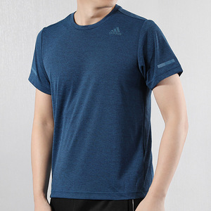 阿迪达斯T恤男2022夏冰风系列运动跑步健身半袖舒适透气蓝色短袖