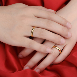 糊涂老庙祝正品黄金正品黄金戒指9999足金男女款情侣对戒子纯金饰
