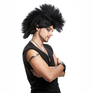 万圣节成人cosplay男人朋克摇滚莫西干鸡冠头扫把头假发头发