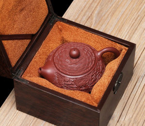 宜兴名家谢道礼紫砂壶纯全手工原矿黑金刚泥浮雕西施壶茶壶茶具套