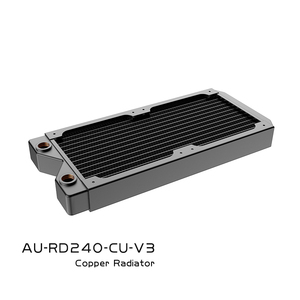Azieru AU-RD240-CU-V3 240铜水冷排 换热器 散热排 冷排 铜排