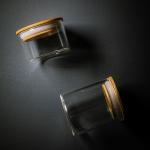 草木祠  透明玻璃茶叶罐小茶罐家用密封存储收纳罐竹盖便携小罐子