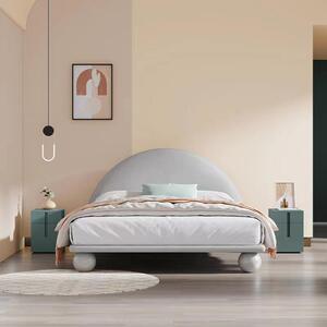北欧创意网红床半圆靠背床1.5m儿童床现代简约抖音款个性软床实木