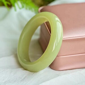 和田玉黄口料手镯宽条