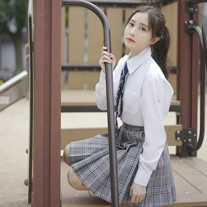 恋染家jk制服原创日系西式灰色格子裙   xs (本人长胖了