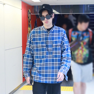 fear of god第六季主线吴亦凡同款红蓝格子高街情侣亨利fog衬衫男