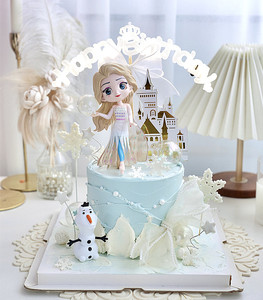 烘焙蛋糕装饰可爱卡通公主王子皇冠少女心儿童生日甜品台派对摆件