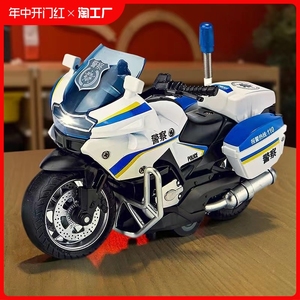 回力合金车仿真铁骑摩托车模型声效赛车男女孩儿童玩具礼物哈雷