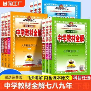 中学教材全解七八九年级上下册语文数学英语物理政史地生科学人教版薛金星初中初一二三同步教材解读课本七上语文教材全解全套2024