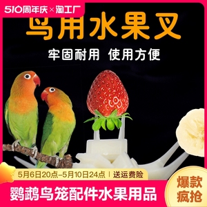 鹦鹉鸟笼配件鸟用水果叉鸟用品玩具虎皮玄风鸟粮蔬菜水果喂食器