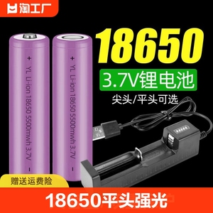 18650充电锂电池尖平头 3.7v强光手电筒头灯喇叭 4.2v电池充电器