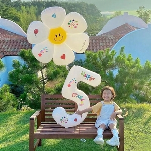 儿童派对场景布置装饰数字生日蛋糕气球户外拍照道具宝宝周岁