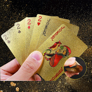 扑克牌PVC塑料扑克防水可水洗黄金色朴克牌土豪金创意加厚纸牌