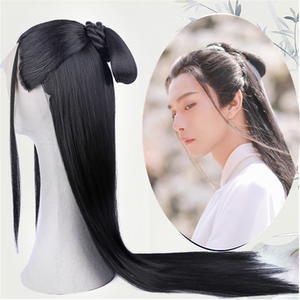 超仙汉服古风男全头套式古装造型整顶假发中国风仙气飘逸长发发套