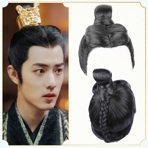 古装男士公子将军头套汉服男假发套整顶假发摄影舞台长直发青年