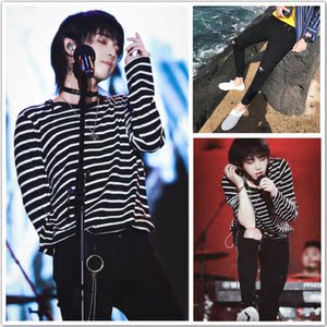 热波音乐节明日之子火星演唱会华晨宇同款牛仔裤破洞铁环小脚裤潮