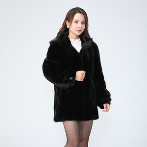 海宁皮草外套女中长款