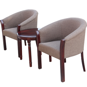 时尚圈椅三件套现代 实木软包椅 宾馆套房酒店休闲围椅罗圈椅茶几