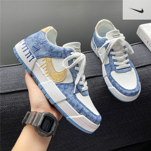 官网耐克aj男鞋冰淇淋空军一号板鞋夏季运动休闲青少年北卡蓝潮鞋