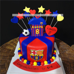 巴萨足球生日蛋糕北京北京上海杭州同城翻糖蛋糕 定制创意蛋糕