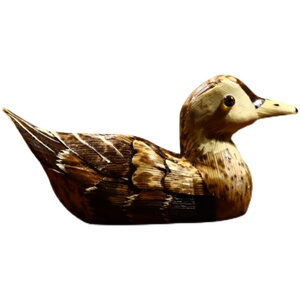 纯手工民间工艺笋壳编制玄关竹编鸭子茶宠礼品y桌面小摆件居家饰