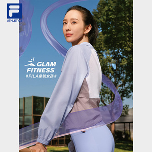 FILA斐乐官方女式运动梭织外套2023秋季新款健身跑步立领薄款上衣