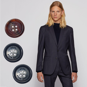 黑色真牛角扣雨果博斯西服门襟纽扣扣子hugoboss外套马甲西裤钮扣