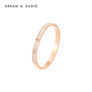 Dream＆Radio新款钛钢手镯玫瑰金色手环轻奢小众气质百搭饰品