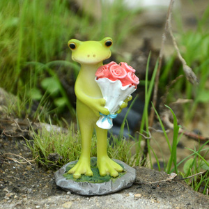 情人节可爱小青蛙真自在原创摆件男女朋友礼物桌面盆栽微景观装饰