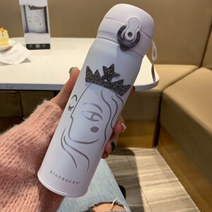 星巴克杯子施华洛世奇水晶皇冠女神杯膳魔师联名闪电不锈钢保温杯