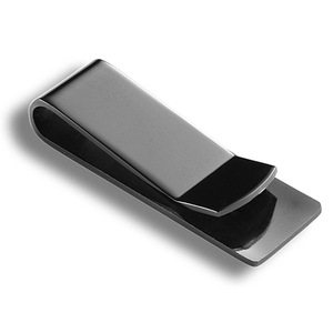 厂家定做金属钱夹商务收纳钞票夹票据夹黑镍色零钱夹可印logo定制