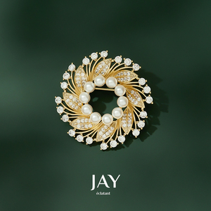 jay花环胸花女配饰高档胸针2021年新款潮精致大衣别针衣服配饰