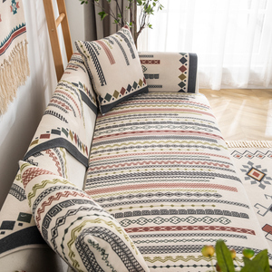 沙发垫四季通用布艺皮防滑棉麻三人坐垫子北欧风格套罩巾靠背客厅