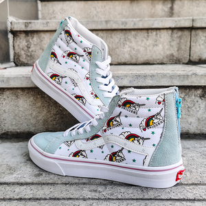 万斯堡vansеpol独角兽高帮帆布鞋男女sk8hi解构厚底大码休闲板鞋