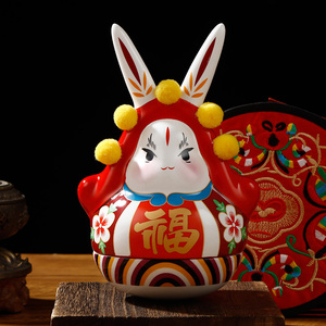老北京兔爷儿中国风特色纪念品创意玩具不倒翁送老外礼物中秋礼物