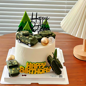 特种兵主题蛋糕装饰摆件军事部队坦克火箭炮导弹男孩儿童周岁玩具
