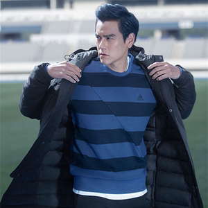 阿迪达斯男子2019冬彭于晏运动连帽防风保暖中长款羽绒服 dm1970