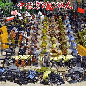 兼容乐高军事人仔系列狼牙野战队军队特种兵基地武器二战积木玩具