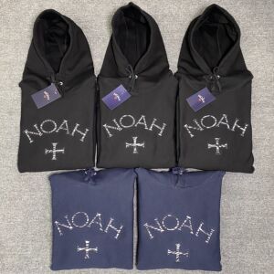 noah nyc core 21fw斑马刺绣十字架男女同款潮牌休闲宽松连帽卫衣