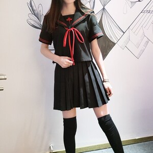 正统水手服cos春夏班校服不良暗黑中间jk制服学生服恶魔套装少女