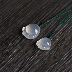 人间萌物 天然冰种玉髓猫爪吊坠 治愈系可爱女生小孩玉石坠子