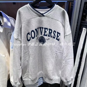 正品Converse匡威美式复古印花休闲女士宽松运动卫衣10026039-A02