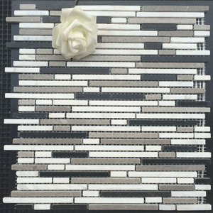 黑白灰石材马赛克墙贴大理石爵士白中国黑灰姑娘浴室卫生间艺术砖