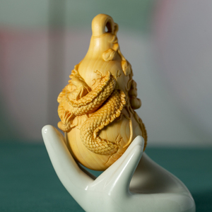 乐清黄杨木雕创意文玩收藏送礼龙葫芦挂件男女随身盘玩物件手把件