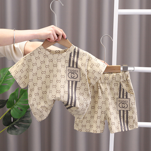 男童装男宝宝短袖套装分体一周岁两岁半三多婴儿男孩夏装春衣服男