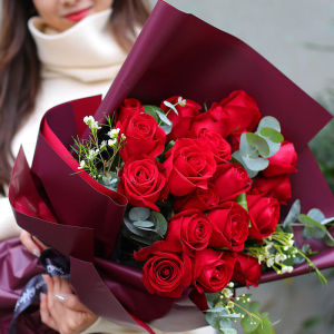 爱花居鲜花速递19朵红玫瑰花束生日礼物表白求婚送女生老婆全国花