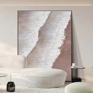 现代意式极简轻奢客厅装饰画高级灰挂画玄关过道进门巨大副落地画